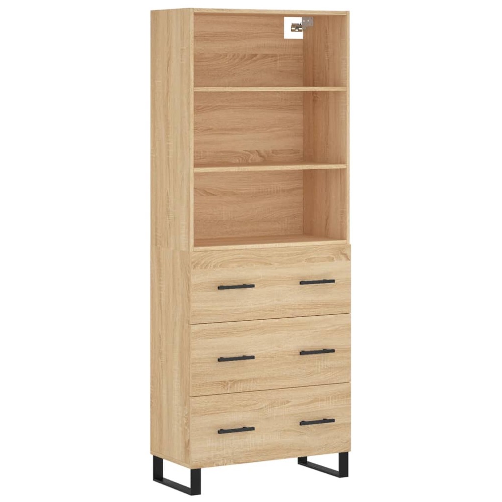 Buffet bahut commode armoire meuble de rangement organisateur cuisine salle de séjour salon haut sonoma 69,5 x 34 x 180 cm bo