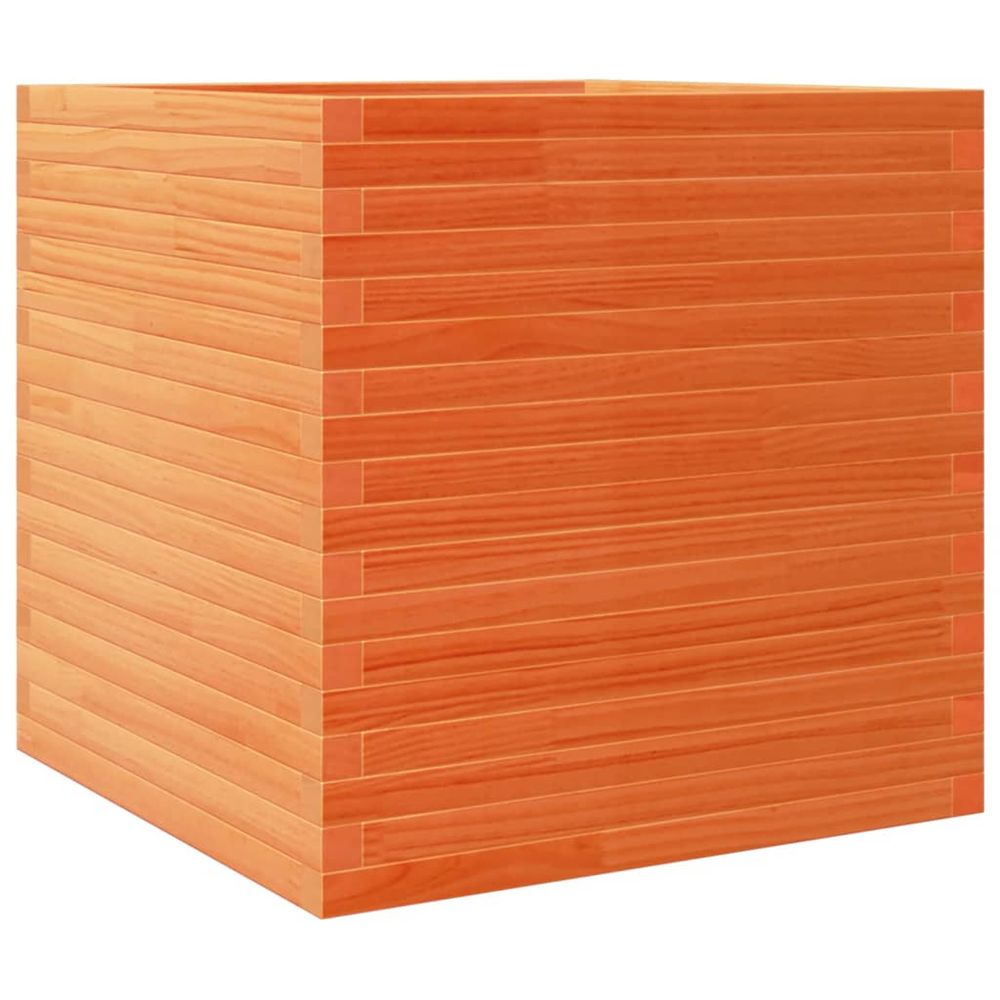 Jardinière d'extérieur cire marron 70x70x68,5 cm bois de pin massif
