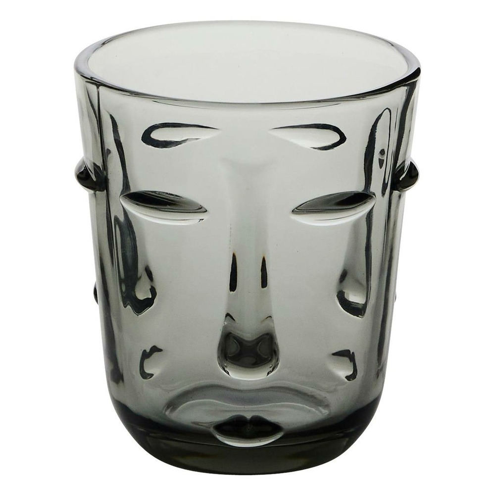 Lot de 6 gobelets visage transparent d8,5xh10cm