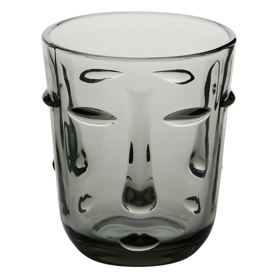 Lot de 6 gobelets visage transparent d8,5xh10cm