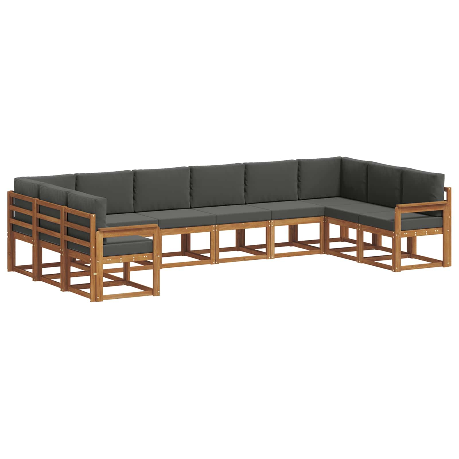 Ensemble de canapés d'extérieur 10 pcs naturel et anthracite