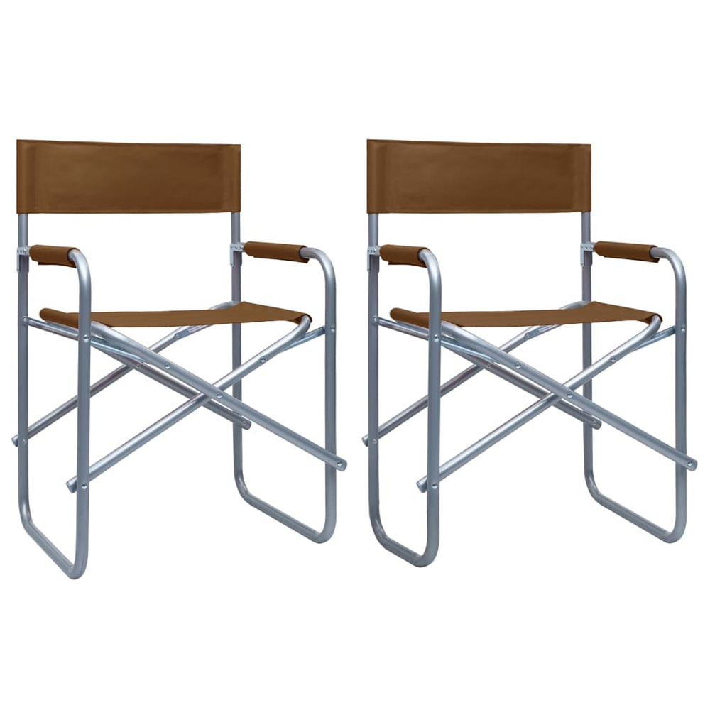 Chaises de metteur en scène lot de 2 acier marron