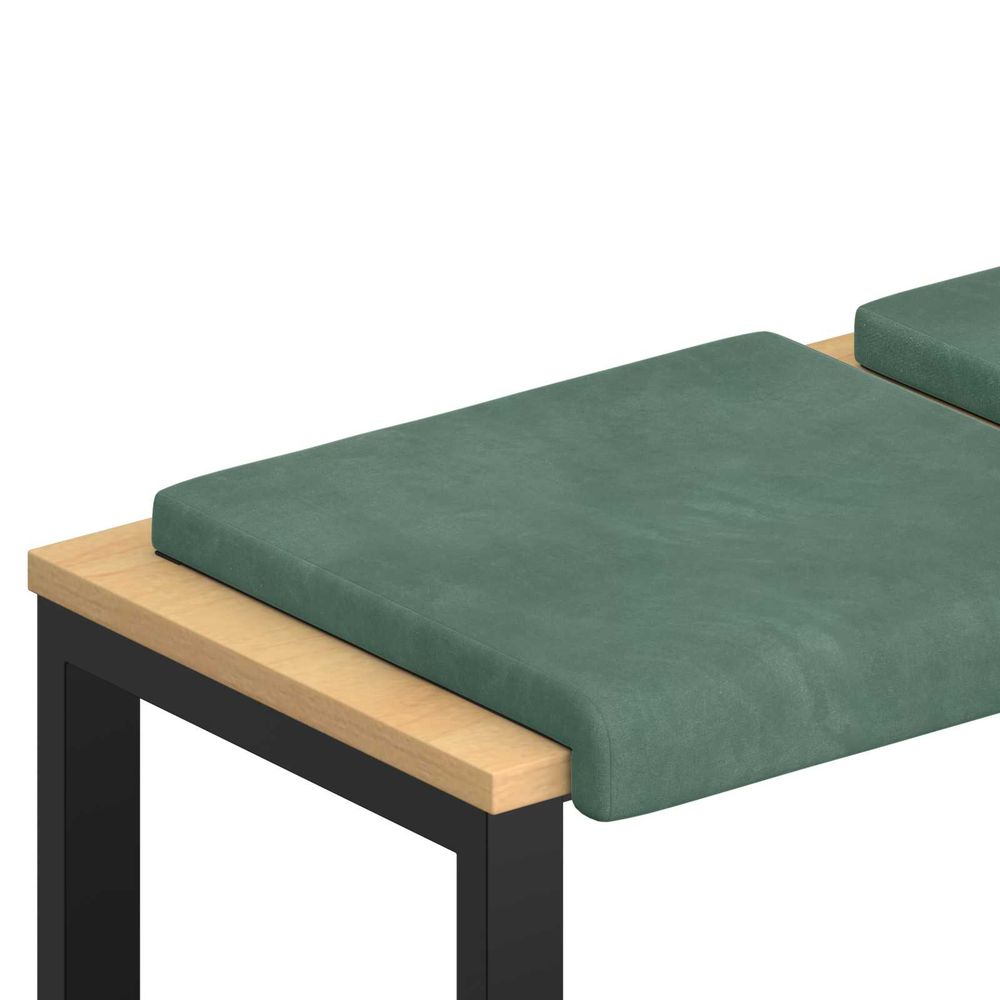 Coussin de banc 4 pc velours vert mer profondeur 35 cm
