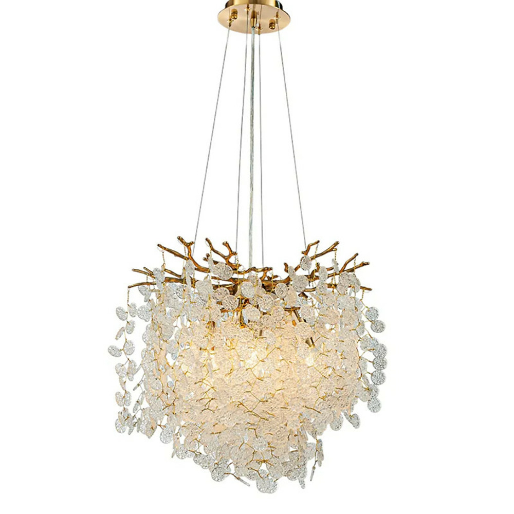 Lustre kelly goutte fer verre 30x40x40cm