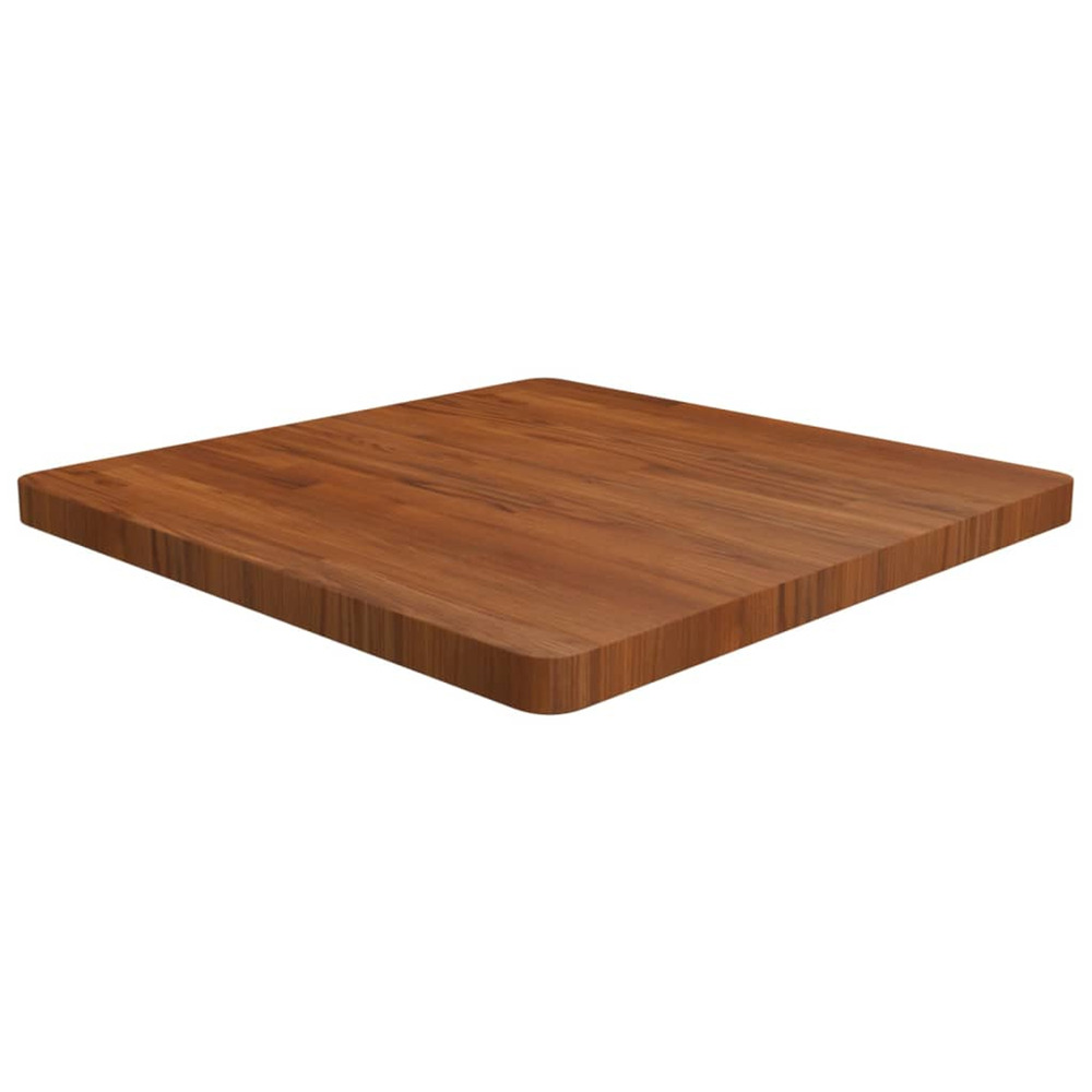 Dessus de table carré marron foncé 70x70x4cm bois chêne traité