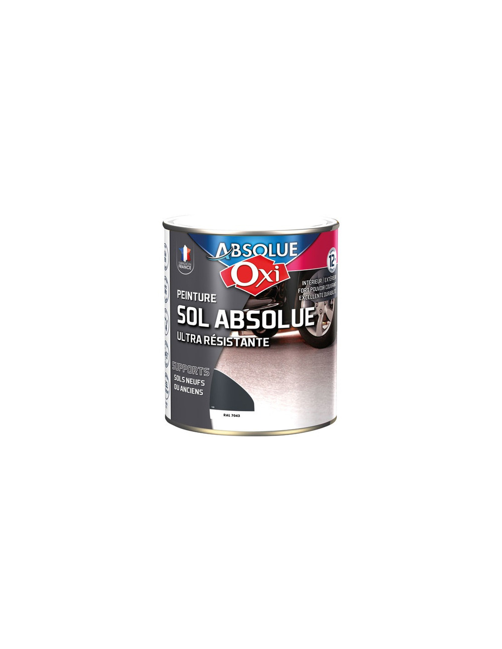 Sol absolue 2.5l gris carbone ral7043 - oxi