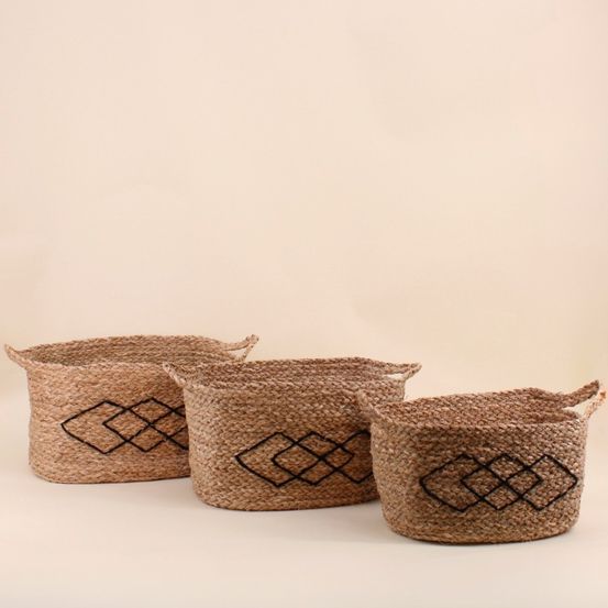 Set de 3 paniers en fibres naturelles