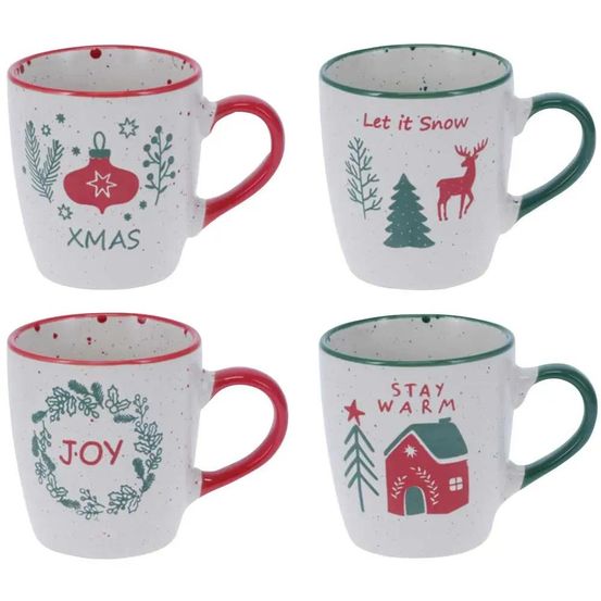 Mug noël 200ml - set de 4 assortis