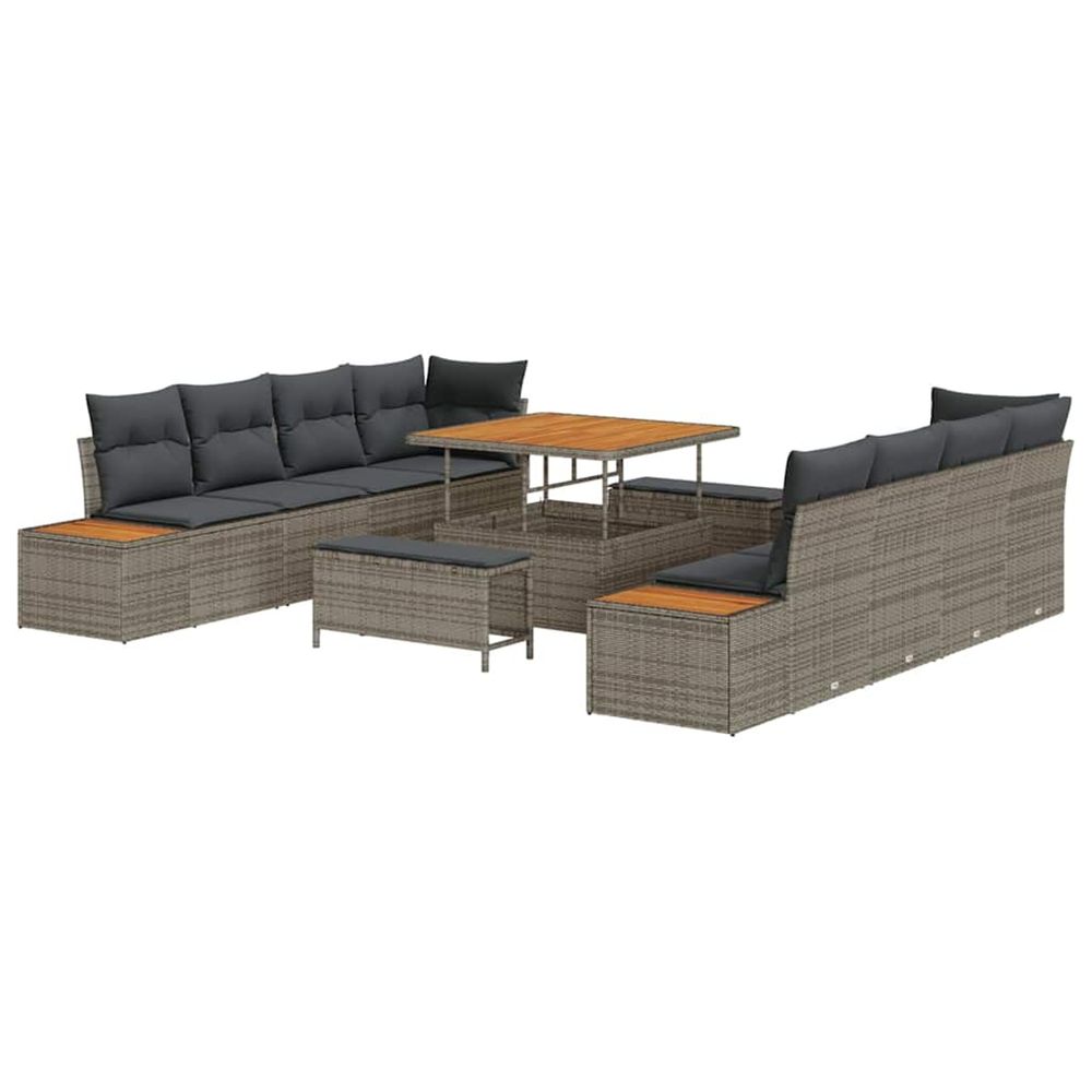 Ensemble de canapé de jardin 11 pc 10-nombre de places gris