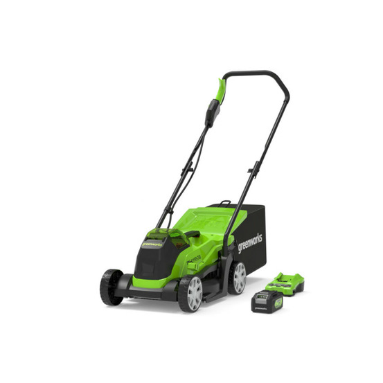 Tondeuse à gazon poussée brushless 33cm 24v greenworks - batterie 4,0ah - chargeur - gd24lm33k4