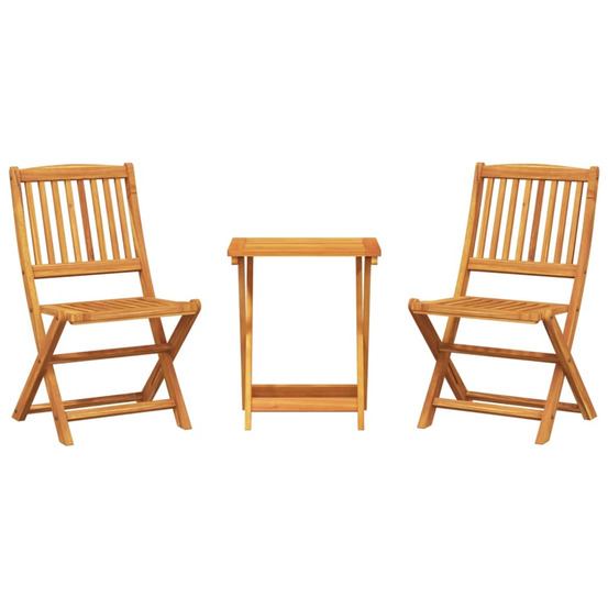 Ensemble à manger de jardin pliable 3 pcs bois d'acacia massif