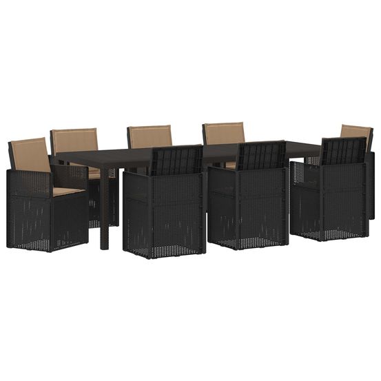 Ensemble de salle à manger pour jardin 9 pc anthracite et taupe
