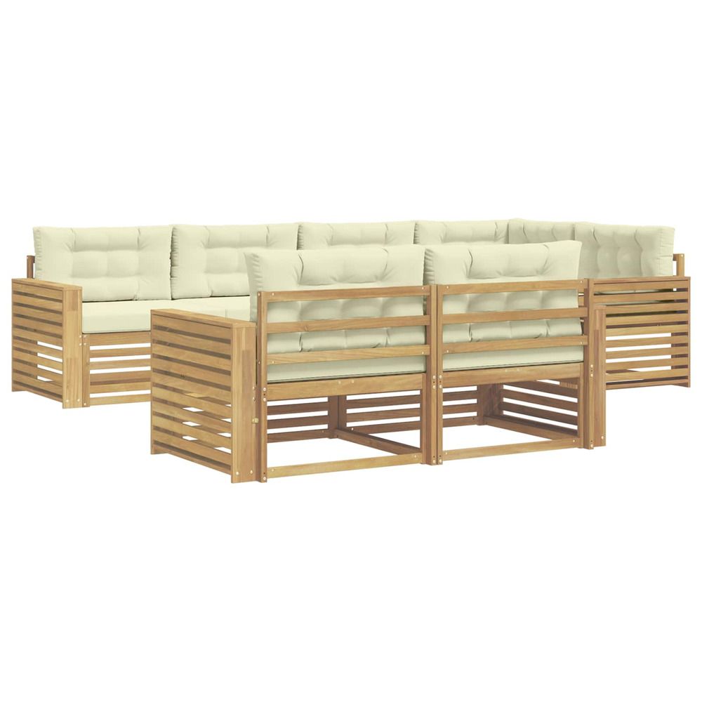 Ensemble de canapés d'extérieur 7 pc blanc et crème polyester