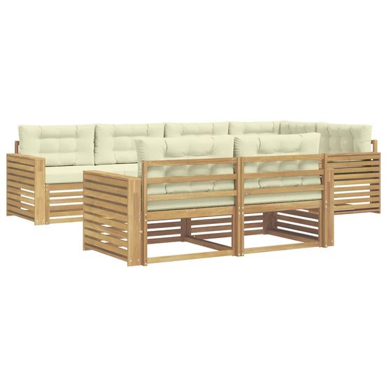 Ensemble de canapés d'extérieur 7 pc blanc et crème polyester