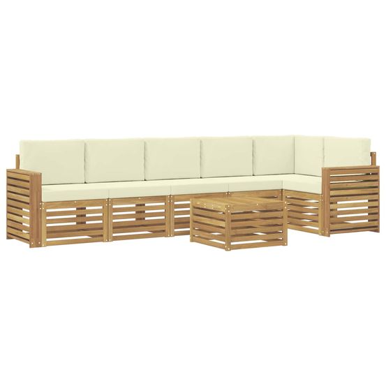 Ensemble de canapés d'extérieur 7 pc blanc et crème polyester