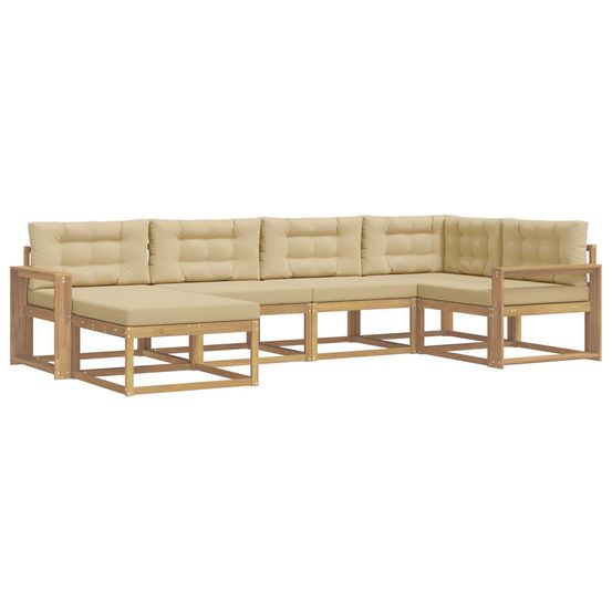 Ensemble de canapés d'extérieur 5 pc blanc et beige polyester