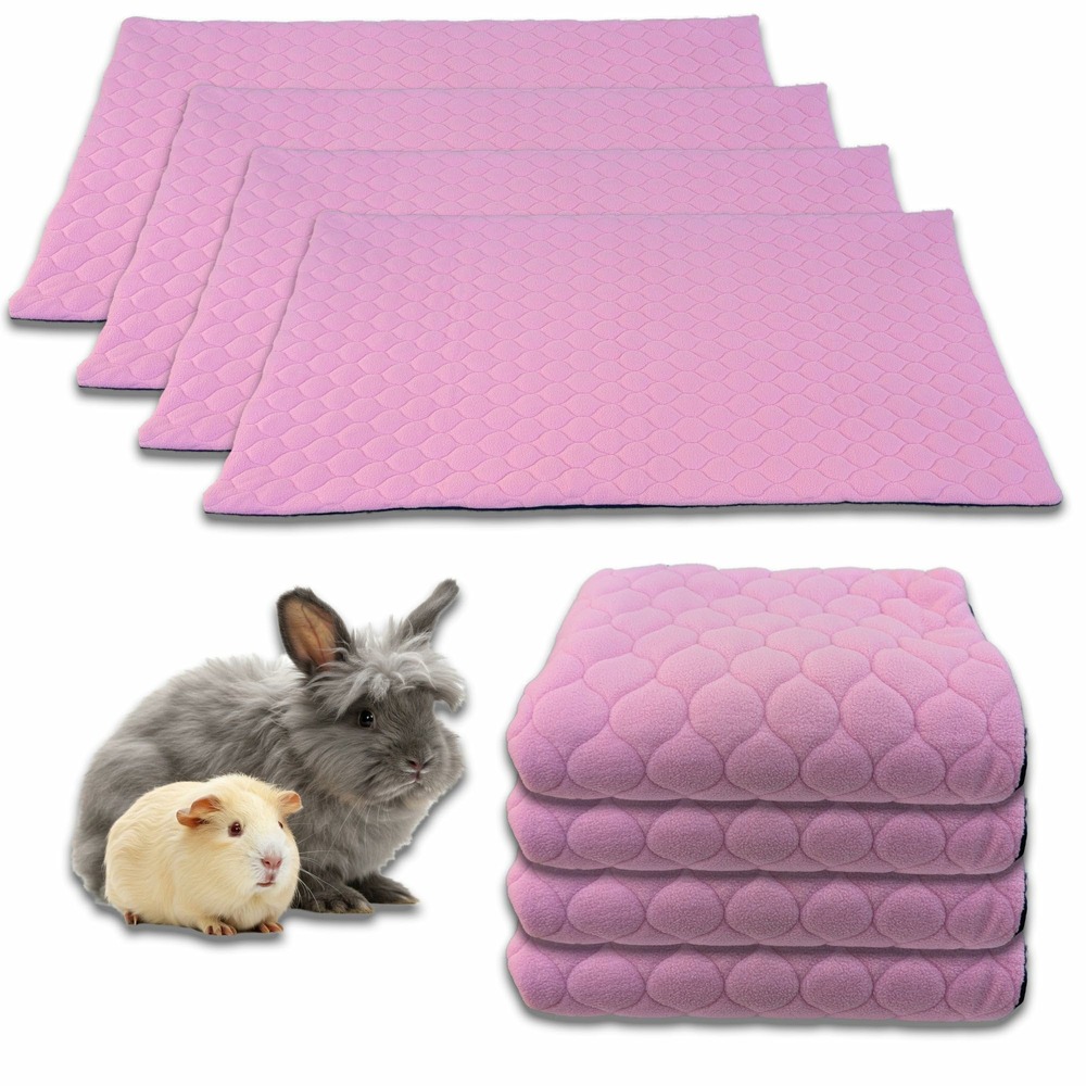 Lot de 4 - tapis qui remplace la litière pour cochon d'inde et lapin - absorbant, imperméable, passe en machine 105 x 105 cm