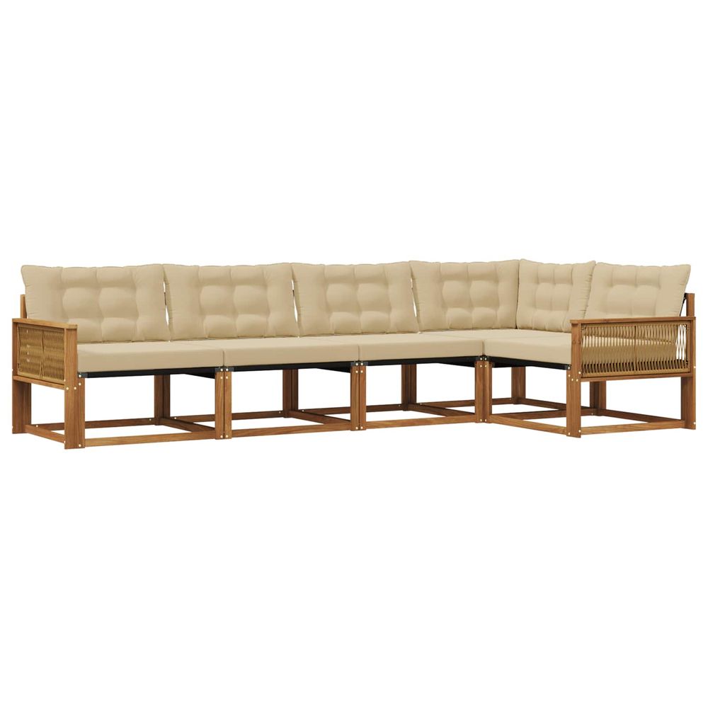 Ensemble de canapés d'extérieur 5 pc naturel et beige