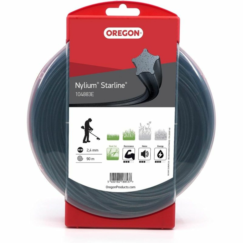 Fil débroussailleuse etoile nylium starline noir ø2.4mm/90m oregon 104883e