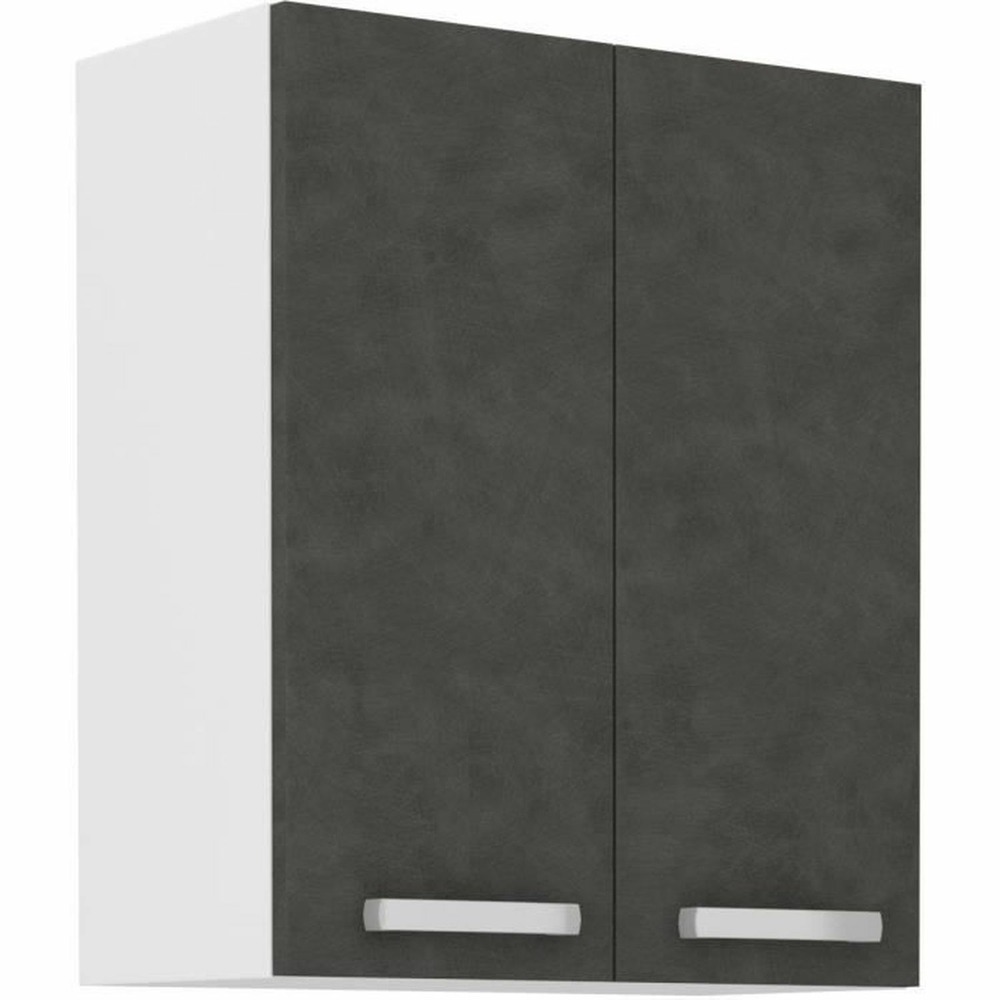 Meuble haut portes battantes - gris mat - 60 cm x 31,6 x 72 cm - lassen