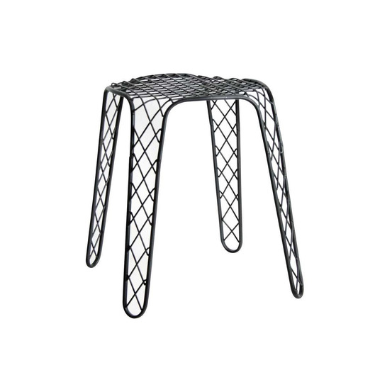 Tabouret en métal noir antique