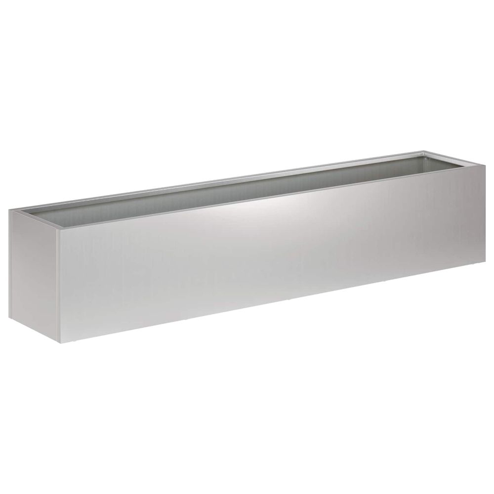 Cache-pot de jardin argenté 80 x 20 x 20 cm acier galvanisé