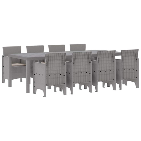 Ensemble de salle à manger pour jardin 9 pcs blanc rattan polt