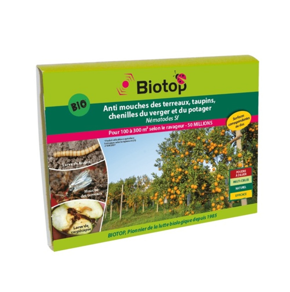Nématodes sf anti mouche terreaux, taupins, chenilles 50m - 100m²