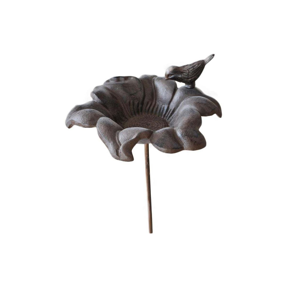 Mangeoire à oiseaux en fonte fleur 24 x 100 cm