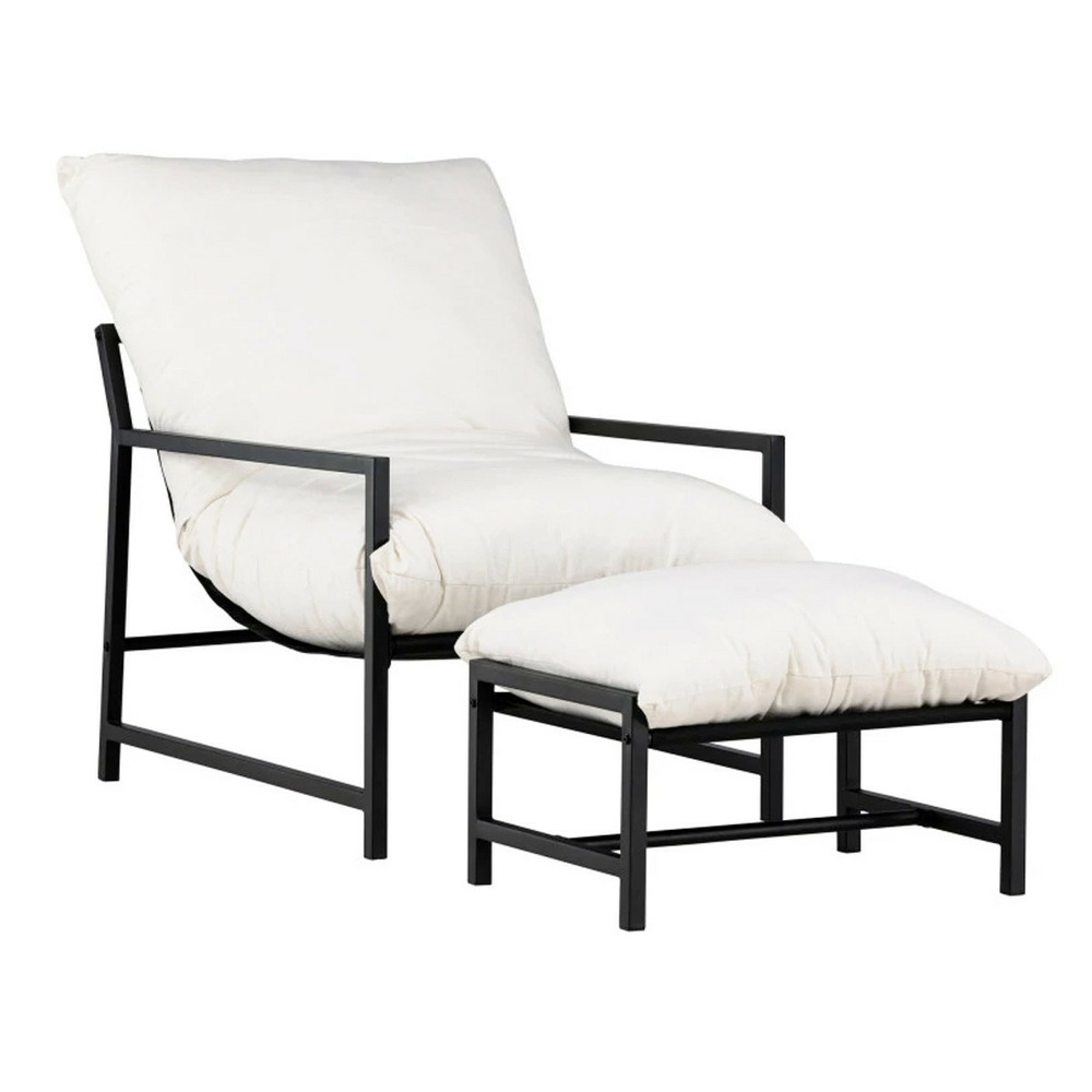 Fauteuil de jardin & repose-pieds 
