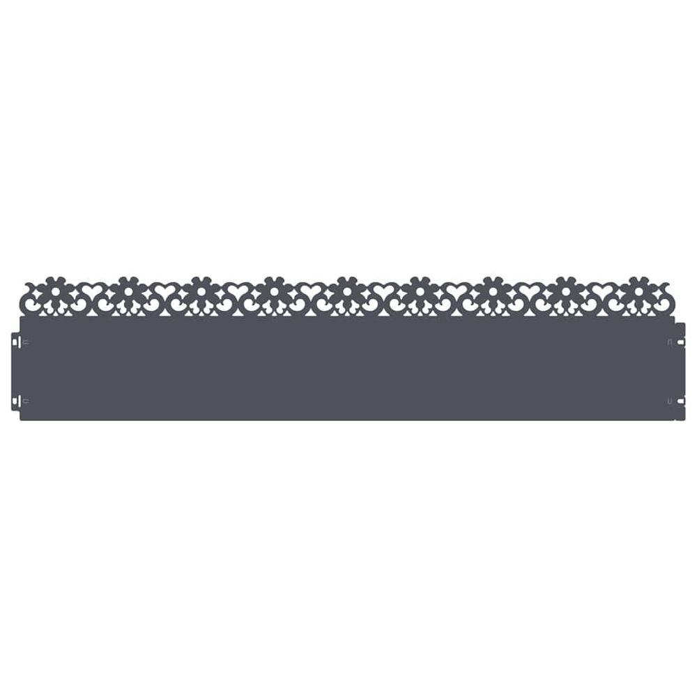 Bordures de pelouse 10 pc 103 x 0,05 x 22 cm acier anthracite