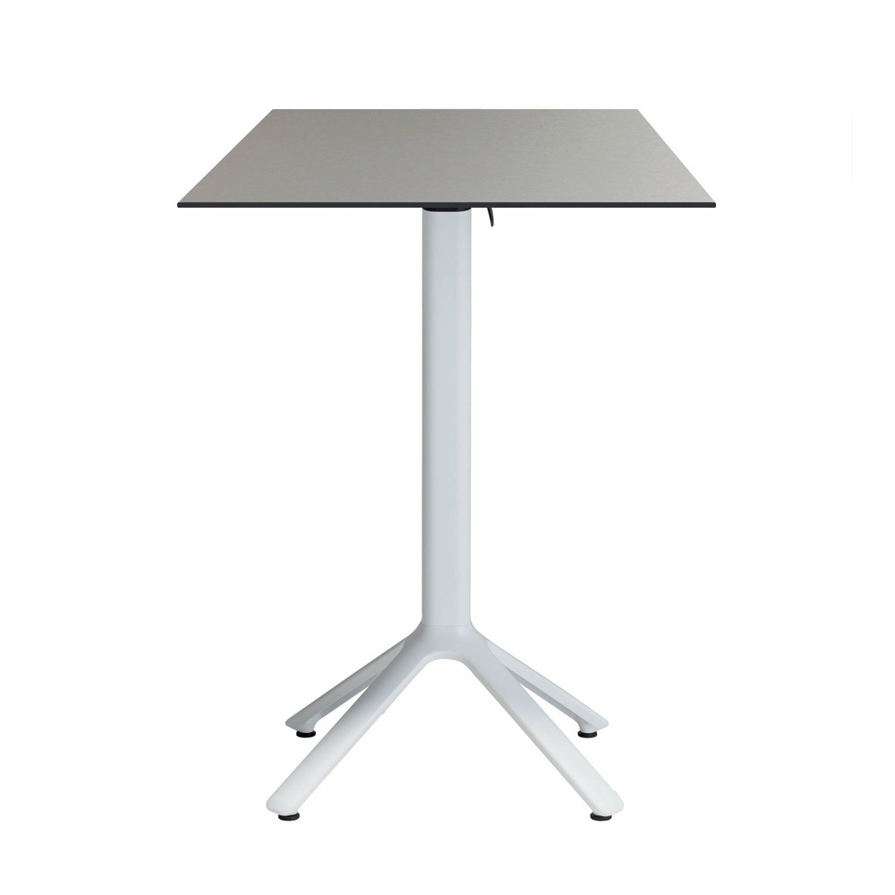 Restootab - table haute pliable nemo blanche pour extérieur gris métal 60x60