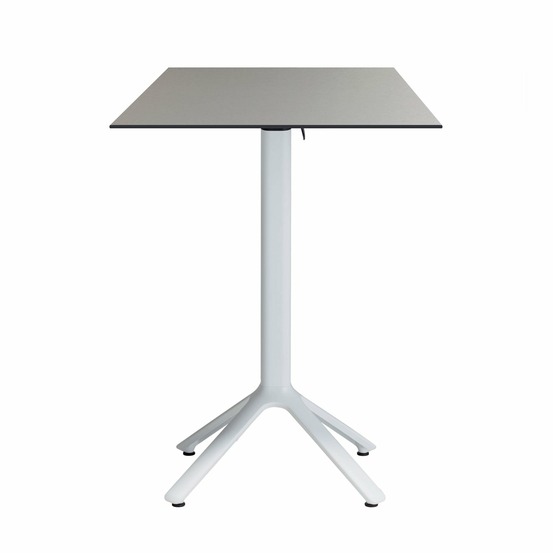 Restootab - table haute pliable nemo blanche pour extérieur gris métal 60x60