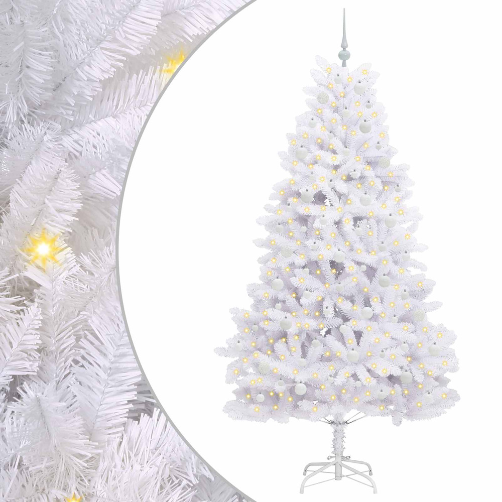 Sapin de noël artificiel à branches articulées blanc 210 cm