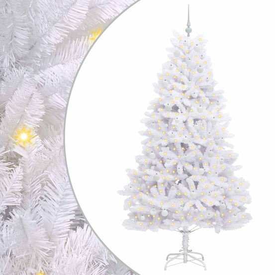 Sapin de noël artificiel à branches articulées blanc 210 cm