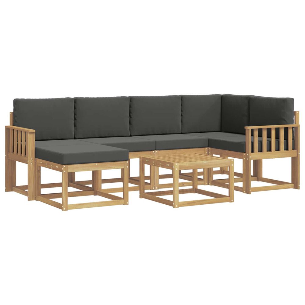 Ensemble de canapés d'extérieur 7 pc blanc et anthracite