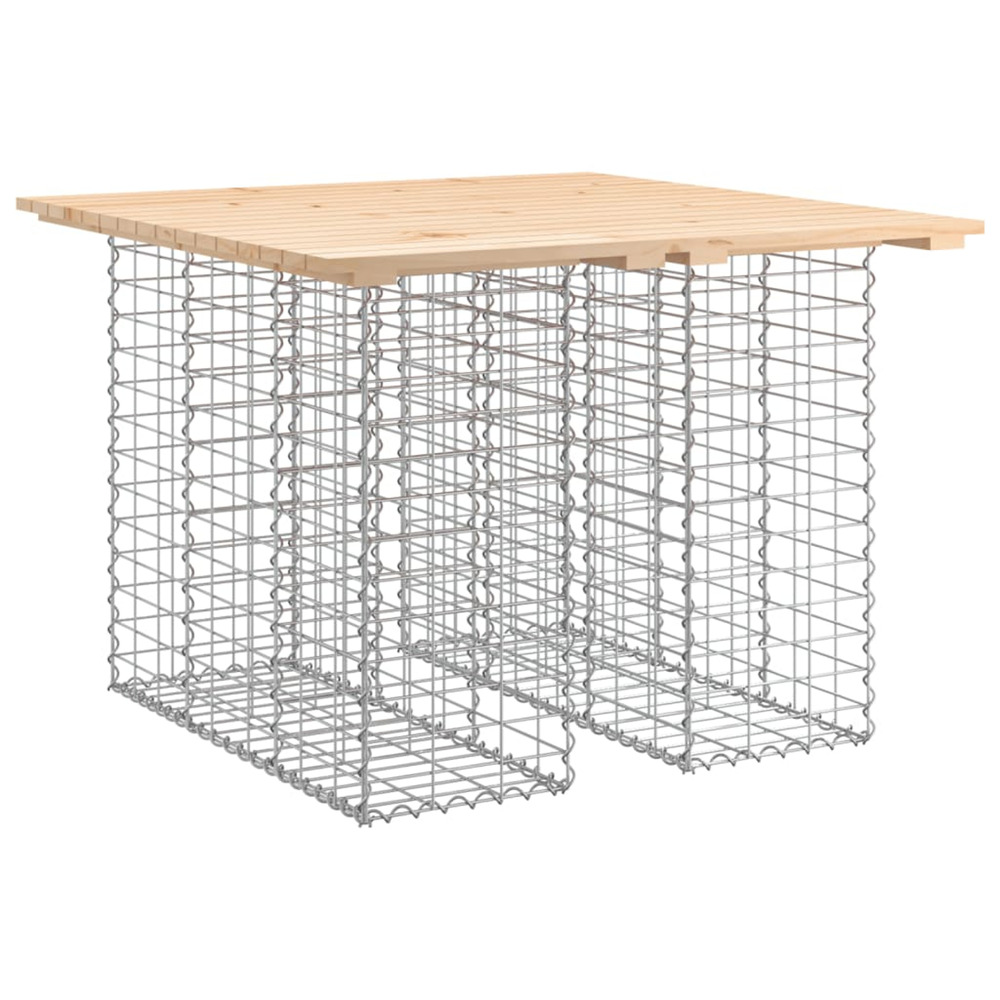 Table de jardin gabion design 100x102x72 cm bois massif pin