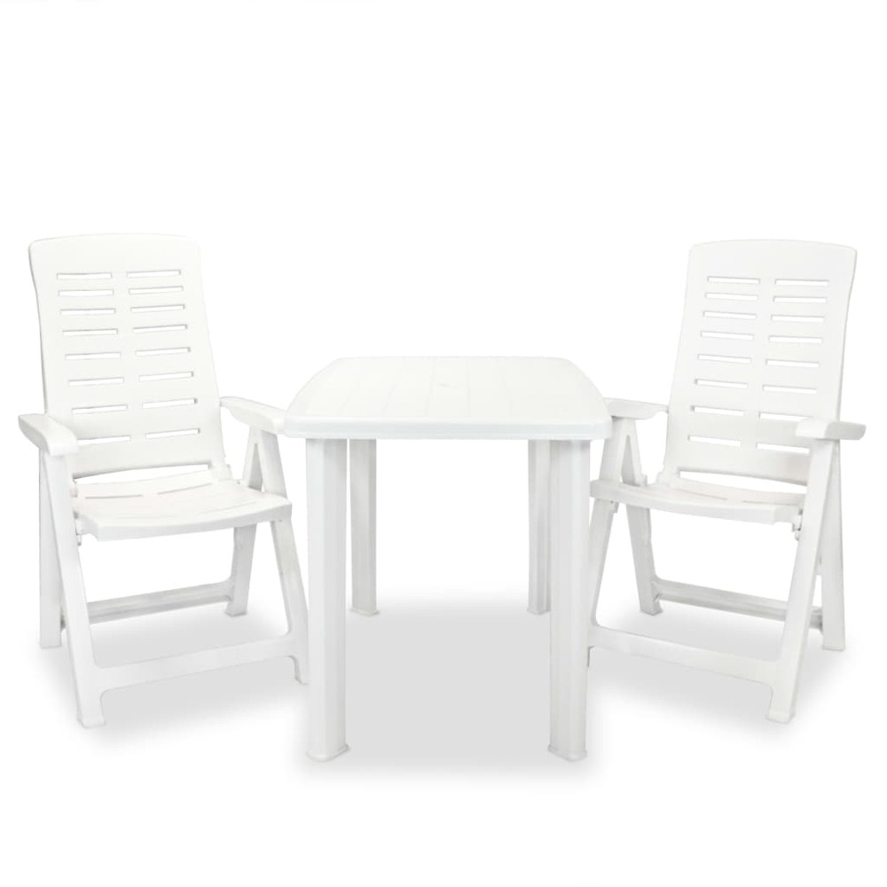 Ensemble de bistro 3 pcs plastique blanc