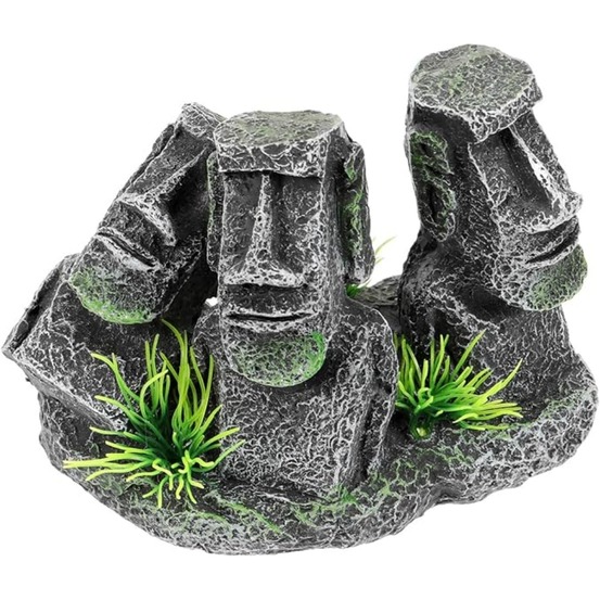 Ornement aquarium statue moai en résine