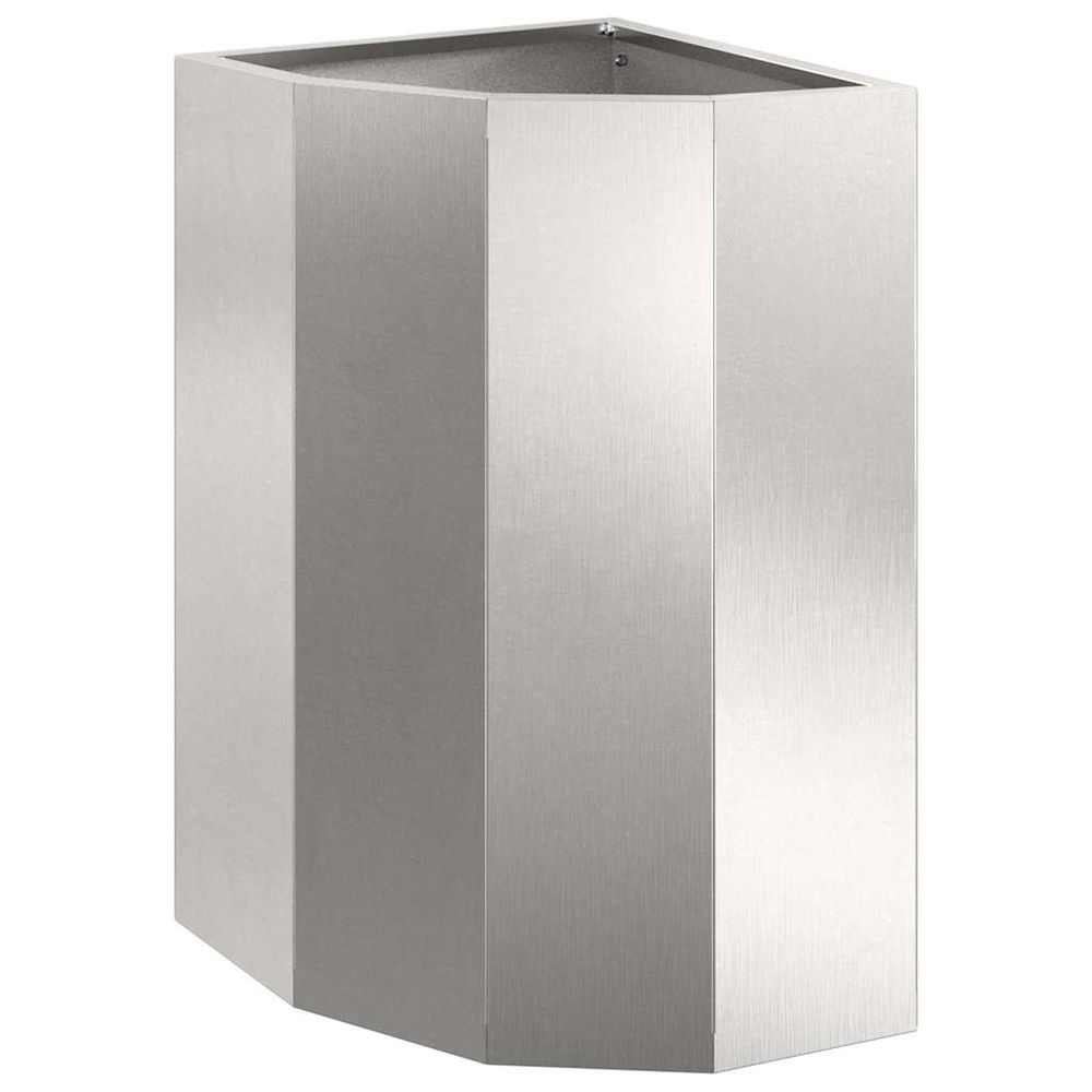 Jardinière d'angle argenté 30 x 30 x 50 cm acier inoxydable