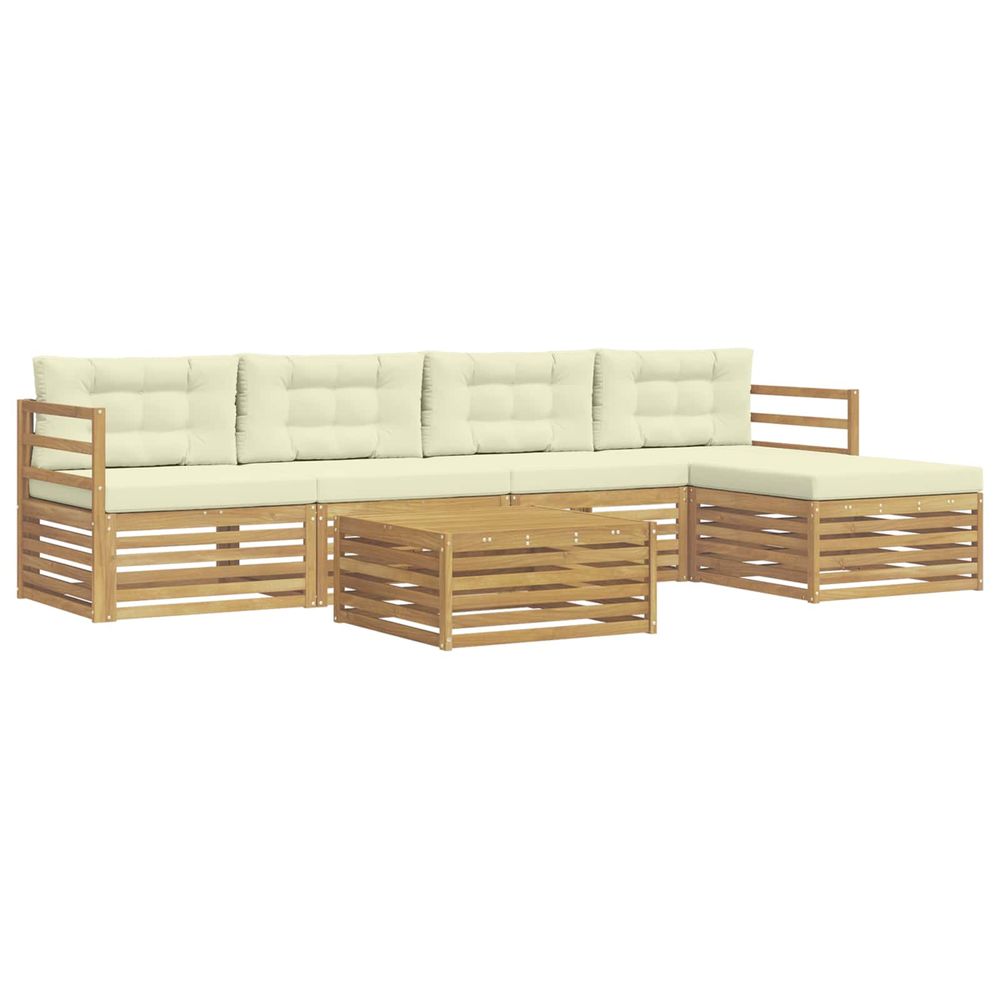 Ensemble de canapés d'extérieur 6 pc blanc et crème polyester