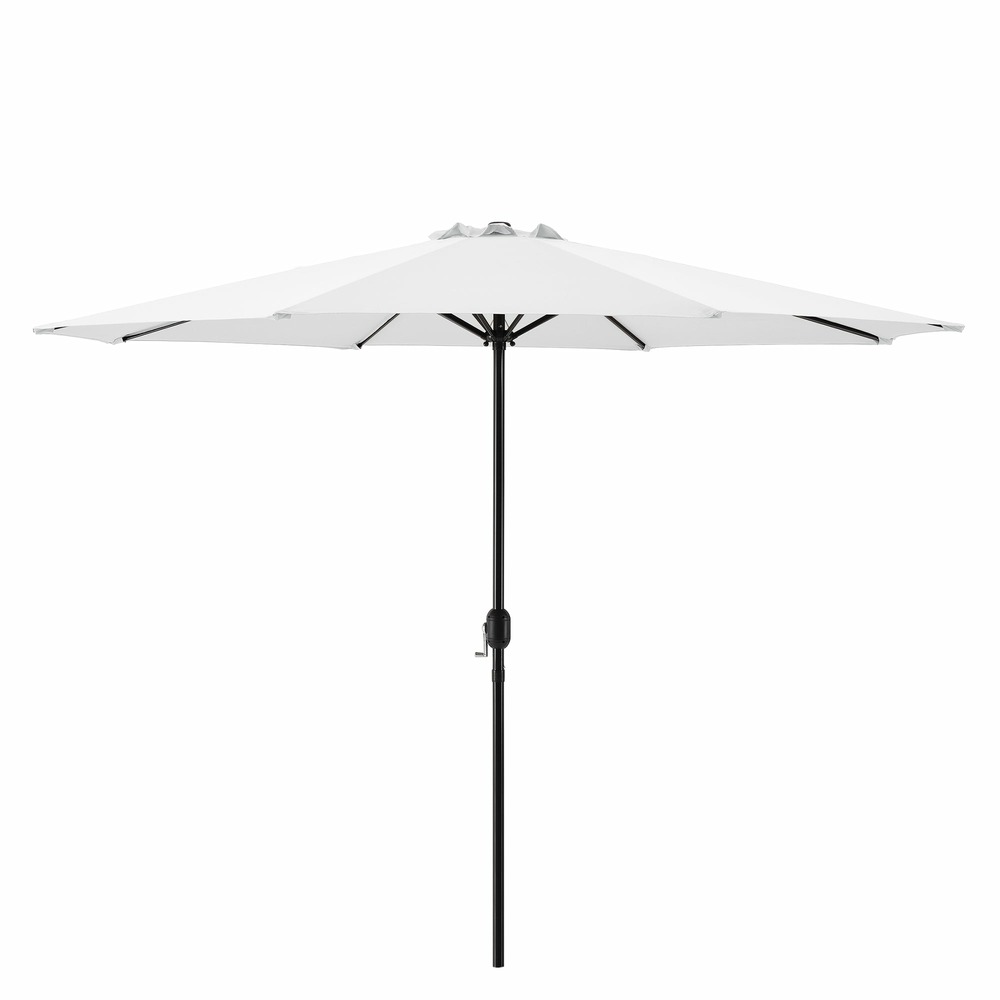Parasol de jardin solide résistant au rayonnement uv imperméable polyester acier 300 blanc