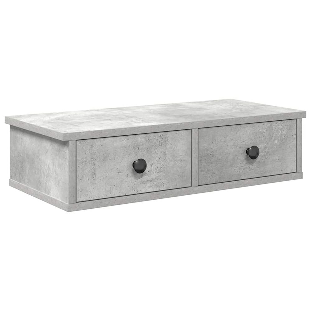 Étagère murale avec tiroirs gris béton bois d'ingénierie