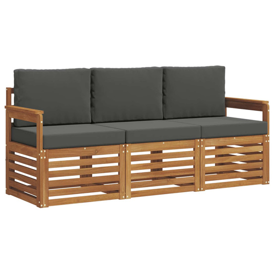 Ensembles de canapés avec coussin 3 pcs naturel et anthracite