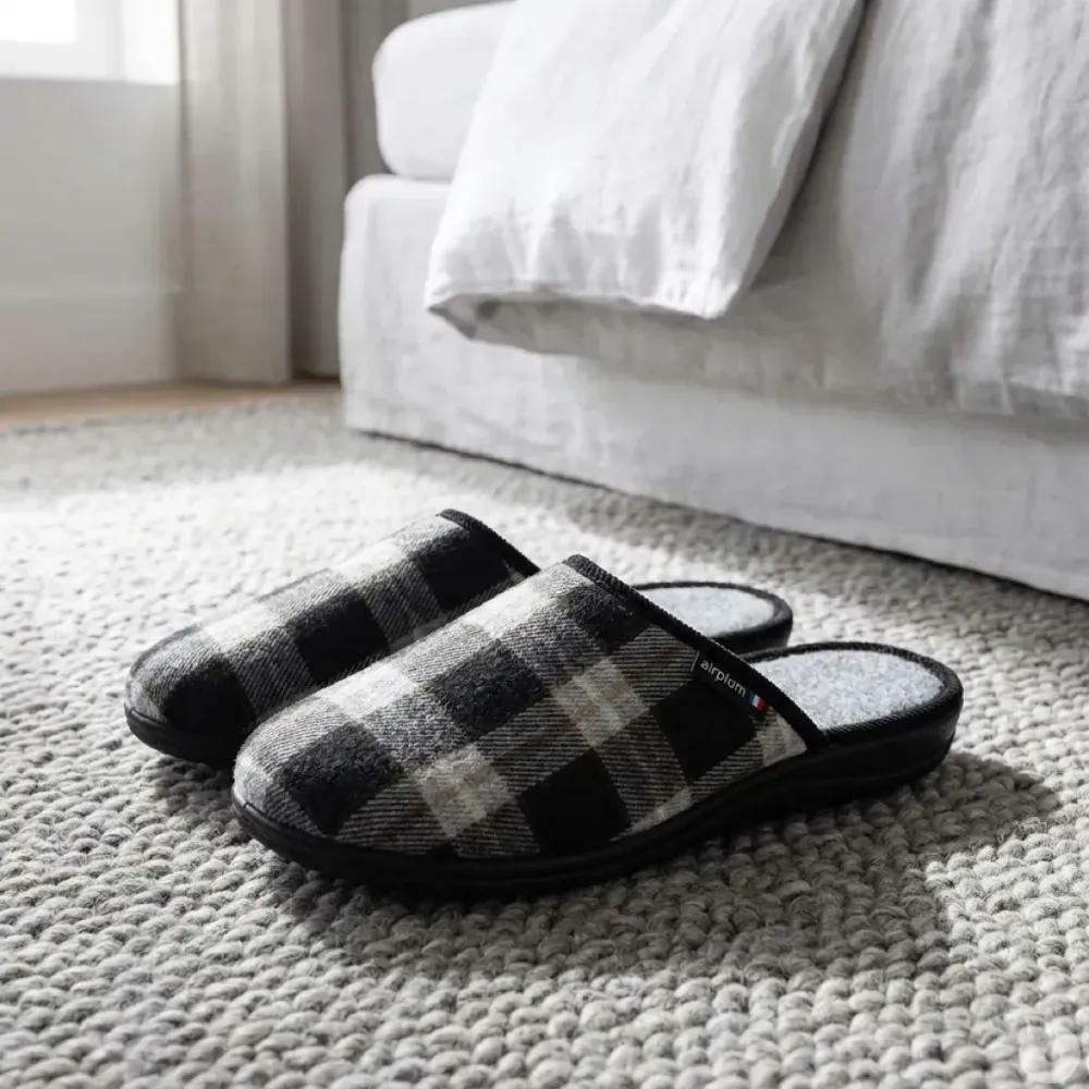 Chaussons mules walter gris homme – confort & semelle airflex