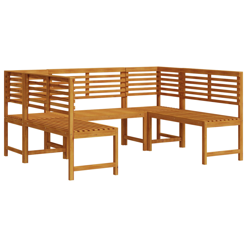 Ensemble de banc de jardin 5 pièces en bois d'acacia