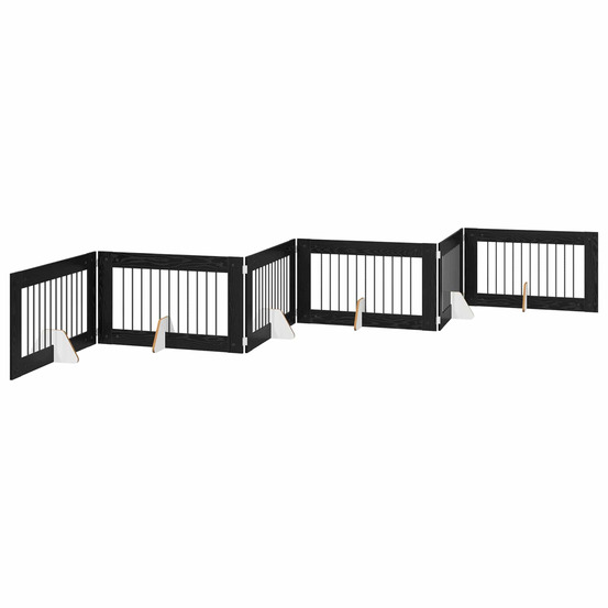 Porte de chien pliable avec supports 6 pcs chêne noir 602 cm