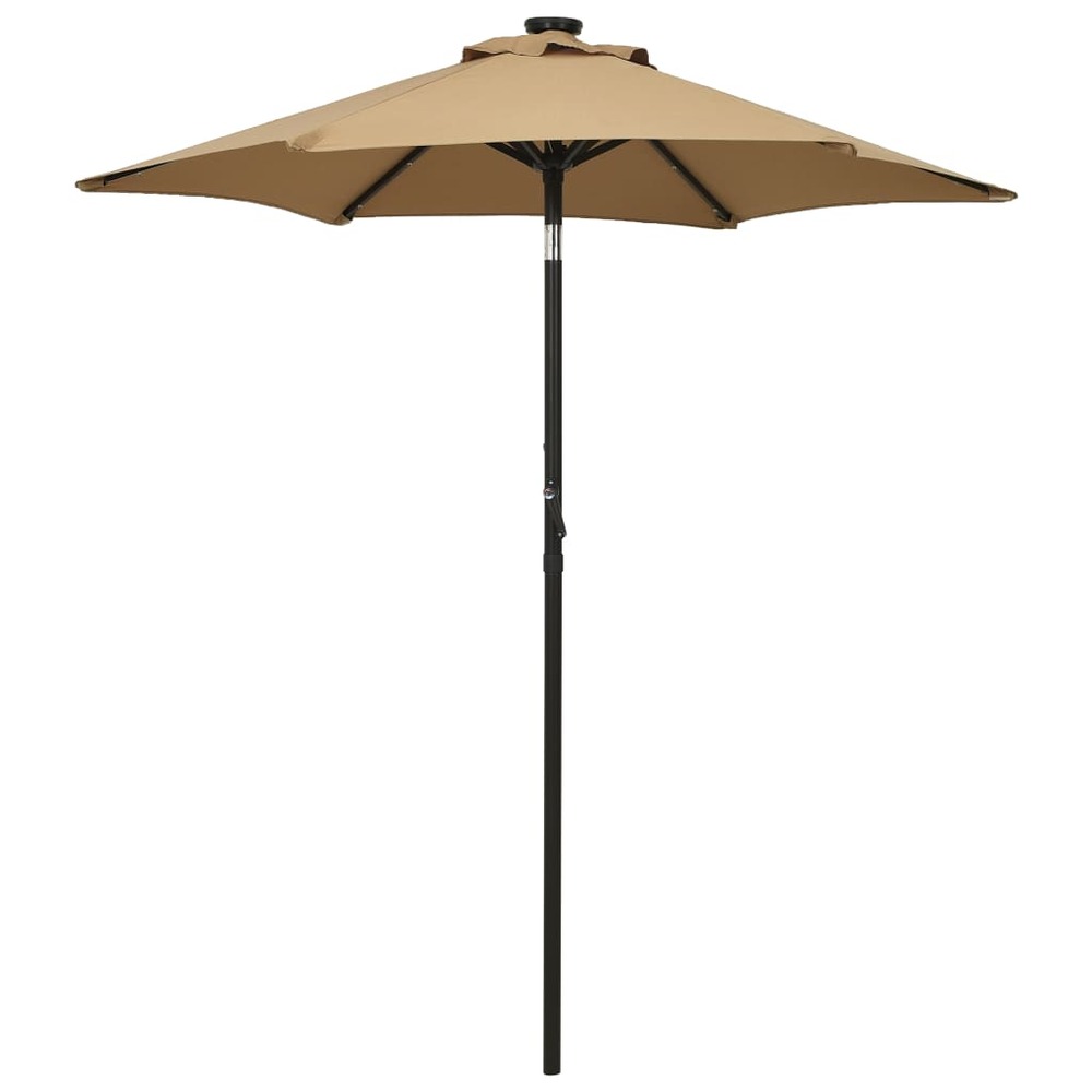 Parasol avec lumières led 200 x 211 cm aluminium taupe