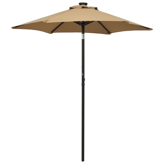 Parasol avec lumières led 200 x 211 cm aluminium taupe