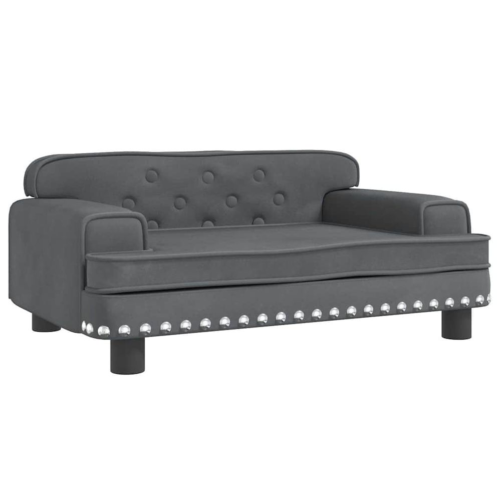 Lit pour chien gris foncé 70x45x30 cm velours